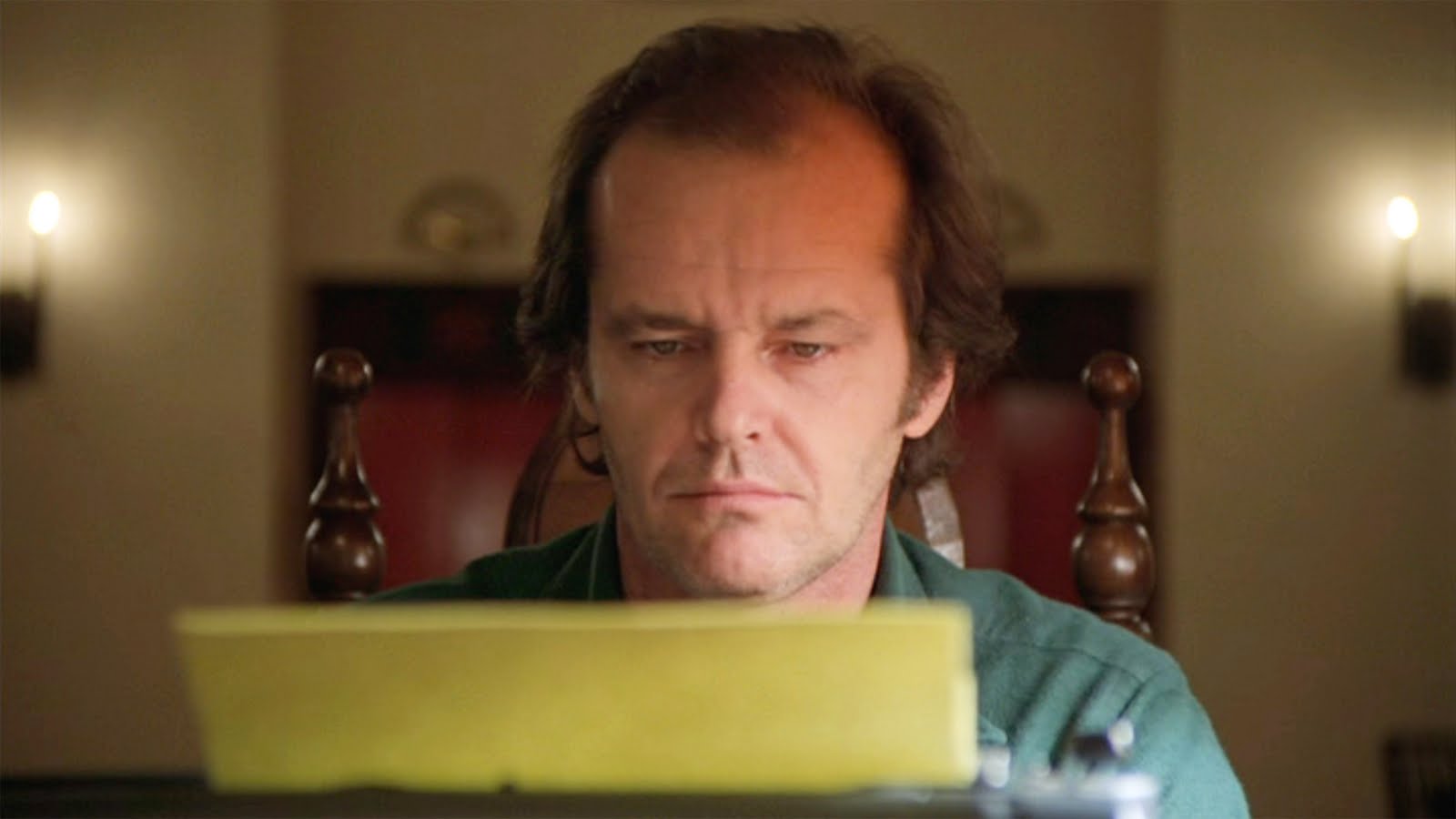Jack Torrance at the typewriter, The Shining (1980)